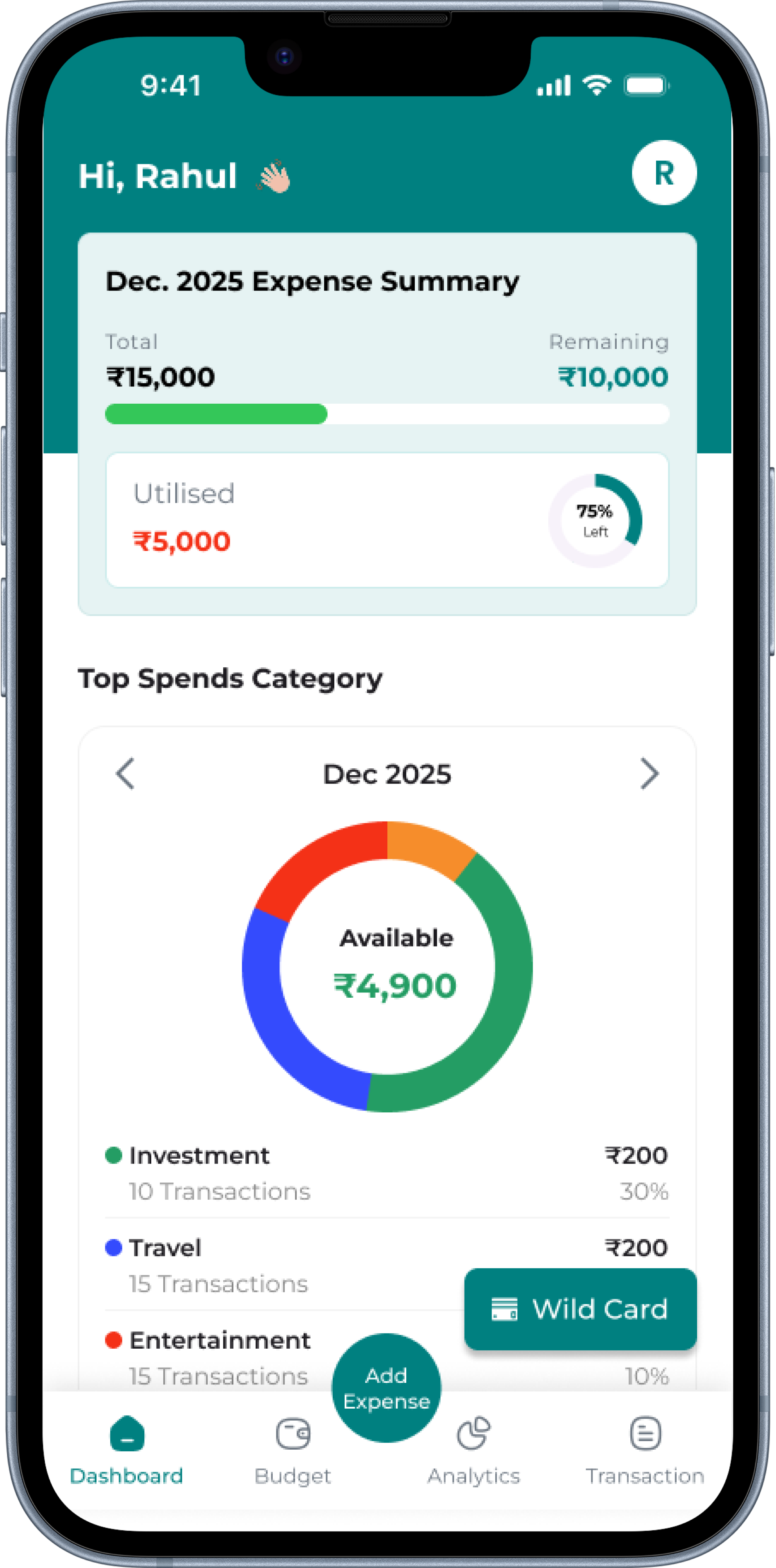 Finnie App Dashboard